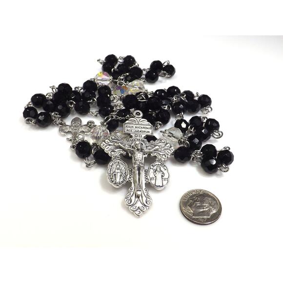 Hand-made Wire Wrapped Five Decade Rosary, Pardon Crucifix - Picture 8 of 10